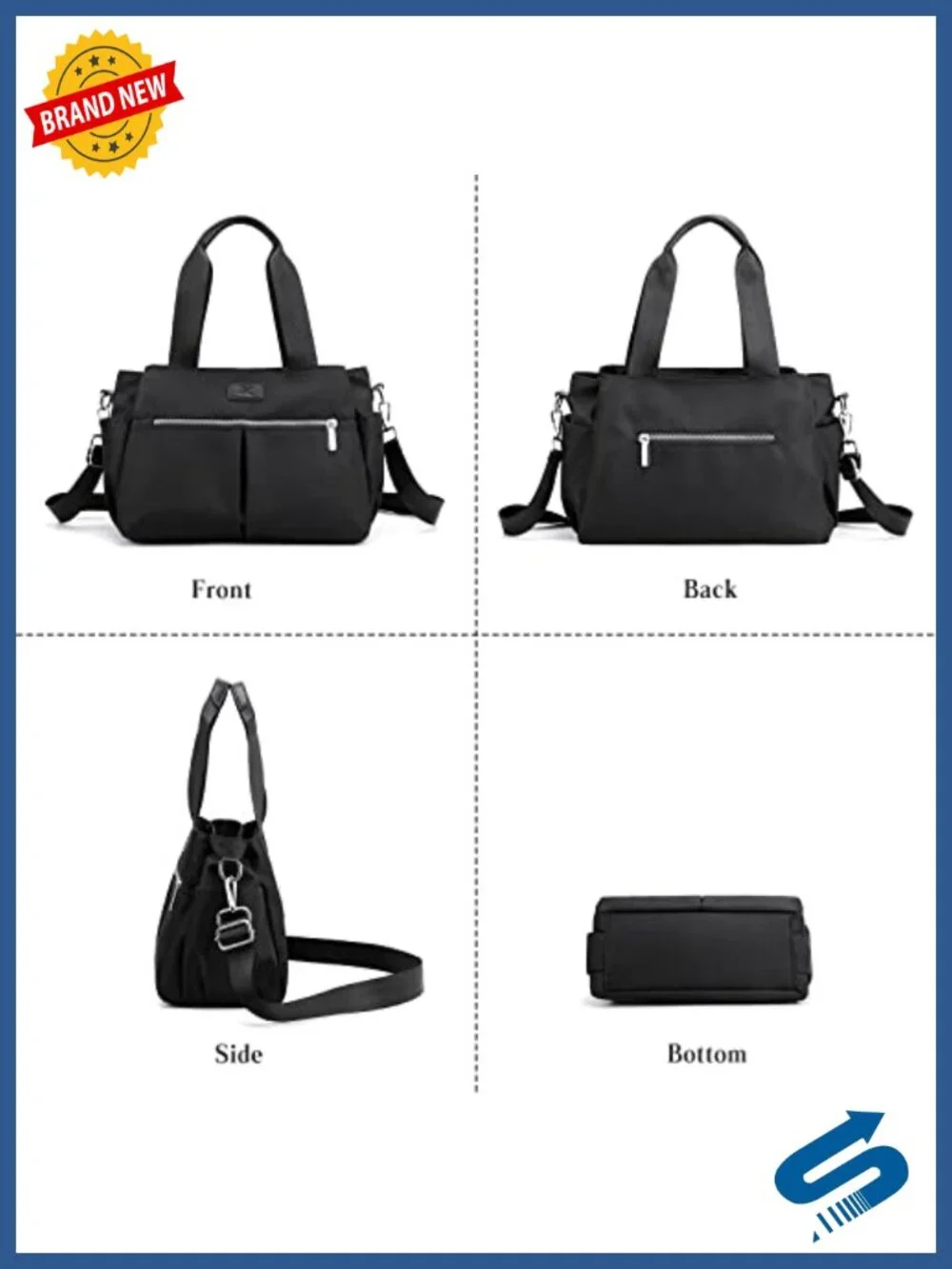 Nylon Multi-pocket Crossbody Bag Tote Travel Work Daily